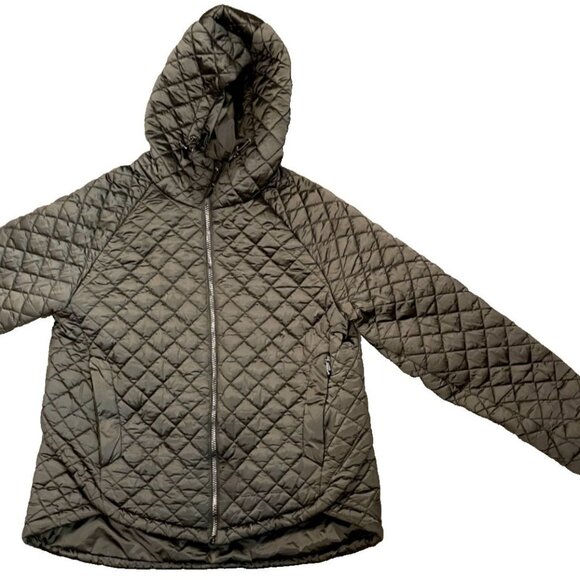 BCBG MAxazria Womens Hooded Quilted Jacket With Zipper & Drawstring - Picture 1 of 11